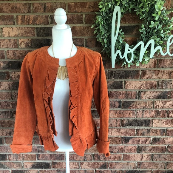 Prosper & Divine Jackets & Blazers - { PROSPER&DIVINE } NWT Orange Auth Leather Jacket